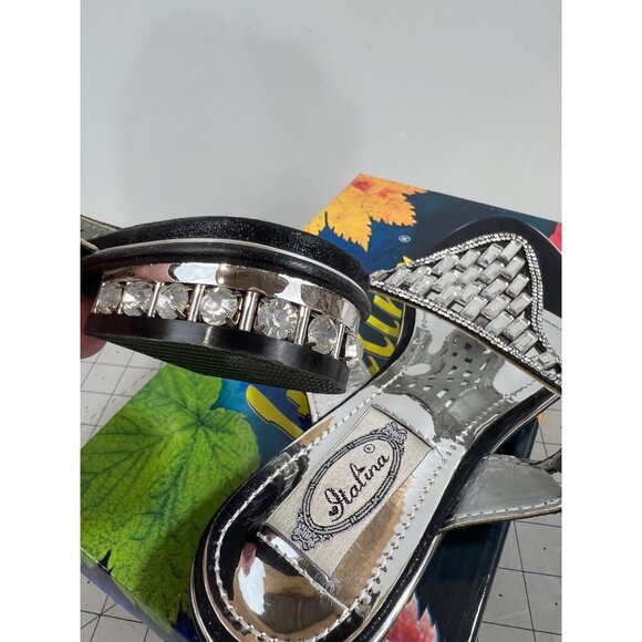 Italina Women’s Black Rhinestone Embellished Sandals Size 8 DW5760 With Box - Picture 8 of 10